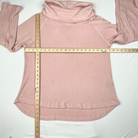 Anthropologie Maeve Ribbed Pink Turtleneck Top - Picture 9 of 10